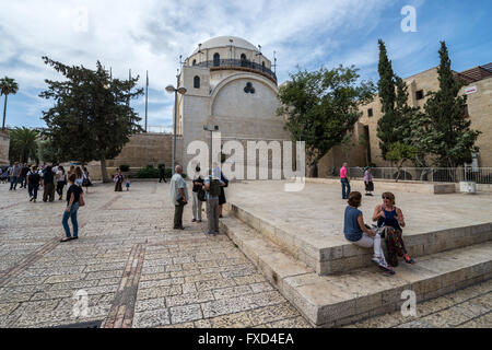 Synagogue Hurva dans le quartier juif de la vieille ville de Jérusalem, Israël Banque D'Images