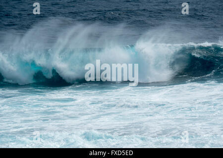 Déferlement des vagues, l'île Rottnest (Wadjemup) une île au large de la côte ouest de l'Australie 18k à l'ouest de Freemantle Banque D'Images