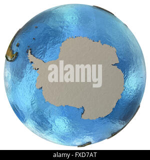 L'antarctique sur modèle détaillé de la planète Terre avec continents élevé au-dessus des eaux de l'océan bleu. Éléments de cette image fournie par Banque D'Images