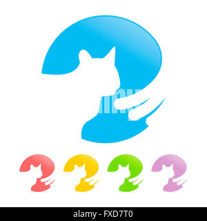 Pet Care set design de logo Banque D'Images