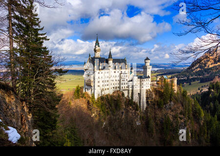 Le château de Neuschwanstein en hiver paysage, Fussen, Allemagne Banque D'Images