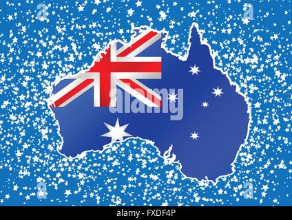 La carte et drapeau de l'Australie idée design Illustration de Vecteur