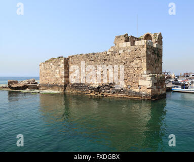 Ruines du Fort de la mer de Byblos, Liban Banque D'Images