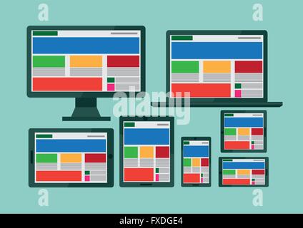 Illustration Responsive web design Illustration de Vecteur