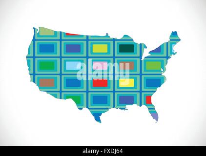 Carte des USA en idée design Illustration de Vecteur