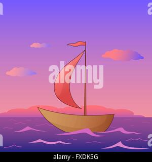 Navire flotte dans la mer Illustration de Vecteur