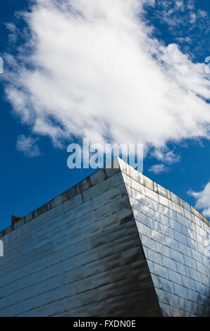 Bilbao, Espagne - 26 mars 2016 : Détails du Musée Guggenheim construit en 1997 par l'architecte canadien Frank Gehry Banque D'Images