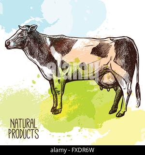 Illustration croquis de vache Illustration de Vecteur