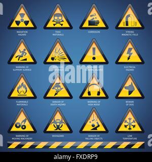 Signes de danger défini Illustration de Vecteur