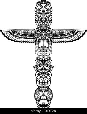 Doodle Illustration Totem Illustration de Vecteur