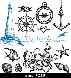 Jeu de la main nautique Illustration de Vecteur