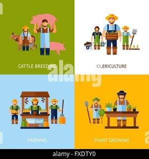 Concept de design d'agriculteurs Illustration de Vecteur