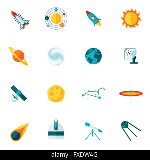 L'univers de l'espace télévision Icon Set Illustration de Vecteur