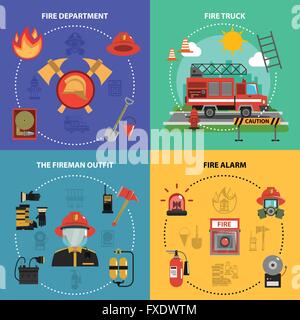 Jeu de lutte contre l'incendie Illustration de Vecteur