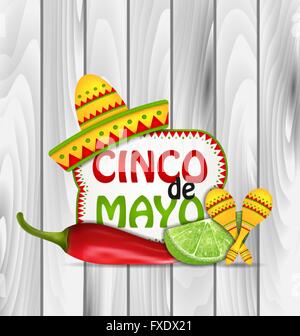 Arrière-plan de Vœux pour le Cinco de Mayo Illustration de Vecteur