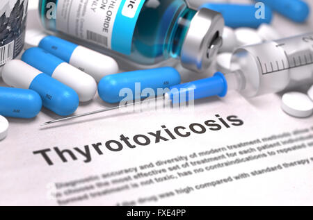 Le diagnostic de thyrotoxicose. Concept médical. Banque D'Images