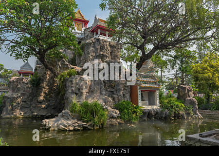 Wat Prayoon Turtle Mountain Bangkok Thaïlande Banque D'Images