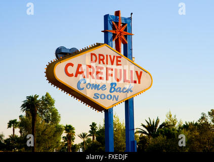 Leaving Las Vegas Revenir bientôt signer Banque D'Images