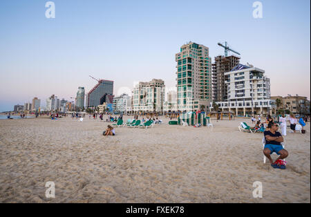 Plage à Tel Aviv city, Israël Banque D'Images