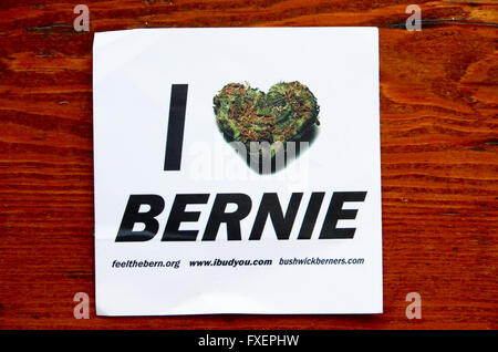 Bernie aime bushwick nyc le 12 avril 2016 rallye parti Banque D'Images