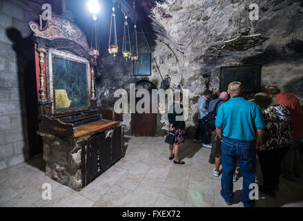 Autel de la chapelle Saint Sépulcre en Syrie a également appelé l'église Église de la résurrection, Jérusalem, Israël Banque D'Images