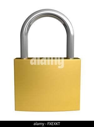 Le rendu 3D de cadenas isolé sur fond blanc Banque D'Images