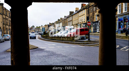 Scène de rue à Barnard Castle, comté de Teesdale, Durham, Angleterre Banque D'Images