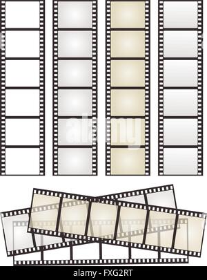 Ensemble de bandes films avec variation sur blanc pour votre conception. vector illustration Illustration de Vecteur