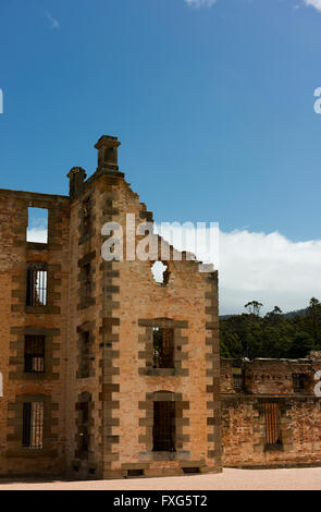 Ruines à Port Arthur, une colonie pénitentiaire établi par les Britanniques au début du xixe siècle. Banque D'Images