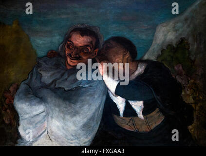 Crispin et Scapin, par Honoré Daumier, vers 1864, Musée d'Orsay Art Gallery, Paris, France, Europe Banque D'Images