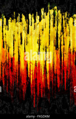Coucher du soleil l'impressionnisme abstrait abstraction dessin ou peinture à l'huile, à l'idée abstraite et la conception créative de l'imagination, dessin technique mixte Banque D'Images