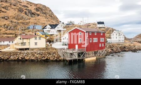 Village de pêcheurs sur l'Île Langoya Nyksund - Vesteralen, Norvège Banque D'Images