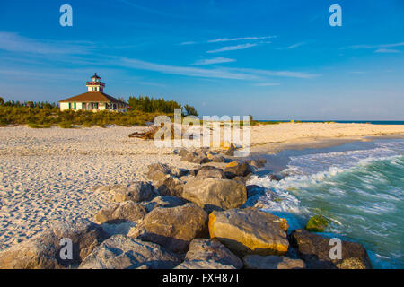 Le phare de Port Boca Grande & Musée également connu sous le nom de Gasparilla Island Light Station sur le golfe du Mexique à Gasparilla Island Banque D'Images