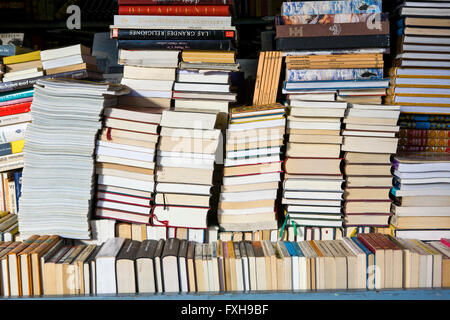 MADRID, ESPAGNE - décembre 5-Lignes de secondhand books en vente au marché de plein air dans le parc El Retiro, le 5 décembre 2011 à Madri Banque D'Images