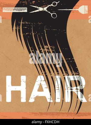 Poster reliés par cheveux rayé sur fond de papier 2 Illustration de Vecteur