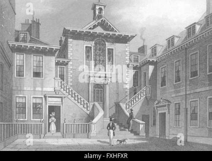 Londres : Serjeants Inn Hall, Chancery Lane, antique print 1829 Banque D'Images