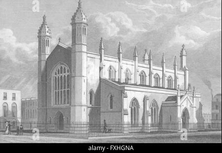 CHURCHES : église de la Trinité, Cloudesley Sq, antique print 1829 Banque D'Images