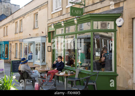 Oiseau vert Cafe, Margaret's Building, baignoire ; Angleterre ; UK Banque D'Images