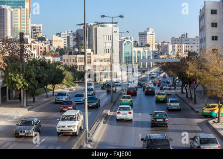 Queen Noor Street, dans la ville d'Amman, capitale de la Jordanie Banque D'Images