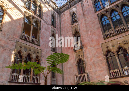 La cour du jardin au musée Isabella Stewart Gardner, Boston, Massachusetts, États-Unis Banque D'Images