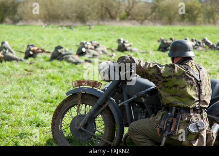 La Seconde Guerre mondiale, 2 re-enactment à Mapledurham, Oxfordshire Banque D'Images