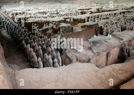 Les Guerriers en terre cuite - Xian - Chine Banque D'Images