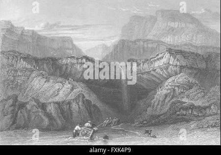 L'OIEAU : Blackgang Chine-Bartlett, antique print c1840 Banque D'Images