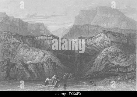 L'OIEAU : Blackgang Chine-Bartlett, antique print c1840 Banque D'Images