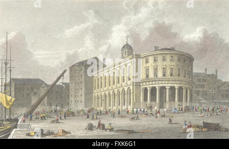 NEWCASTLE Upon Tyne : échange Guildhall, antique print c1833 Banque D'Images