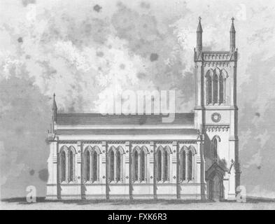 STAMFORD : l'église St Mary : MICHAEL'S : Saunders, antique print 1836 Banque D'Images