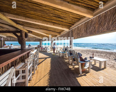 Restaurant Tiger Reef sur la plage à Swakopmund, Namibie Banque D'Images