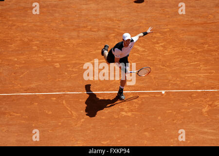 Monte Carlo, Monte Carlo. Apr 16, 2016. 16.04.2016 : Monte Carlo Rolex Masters Tennis : Rafael Nadal en action contre Andy Murray : Monte Carlo Masters à semi-finale du Monte-Carlo Country Club. Crédit : Michael Cullen/ZUMA/Alamy Fil Live News Banque D'Images