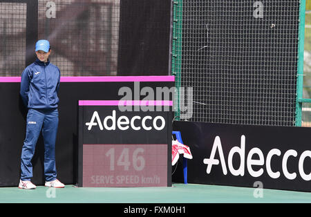 Kiev, Ukraine. 16 avril, 2016. Détails de cour centrale de Campa Bucha Tennis Club au cours de BNP Paribas jeu FedCup contre l'Argentine l'Ukraine, Kiev, Ukraine. Crédit : Oleksandr Prykhodko/Alamy Live News Banque D'Images