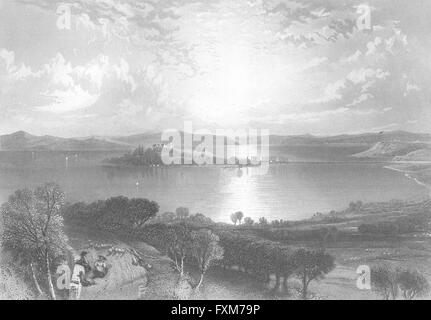 MAINAU : Lac Constanz & Îles de & Reichenau , ancien 1875 Banque D'Images